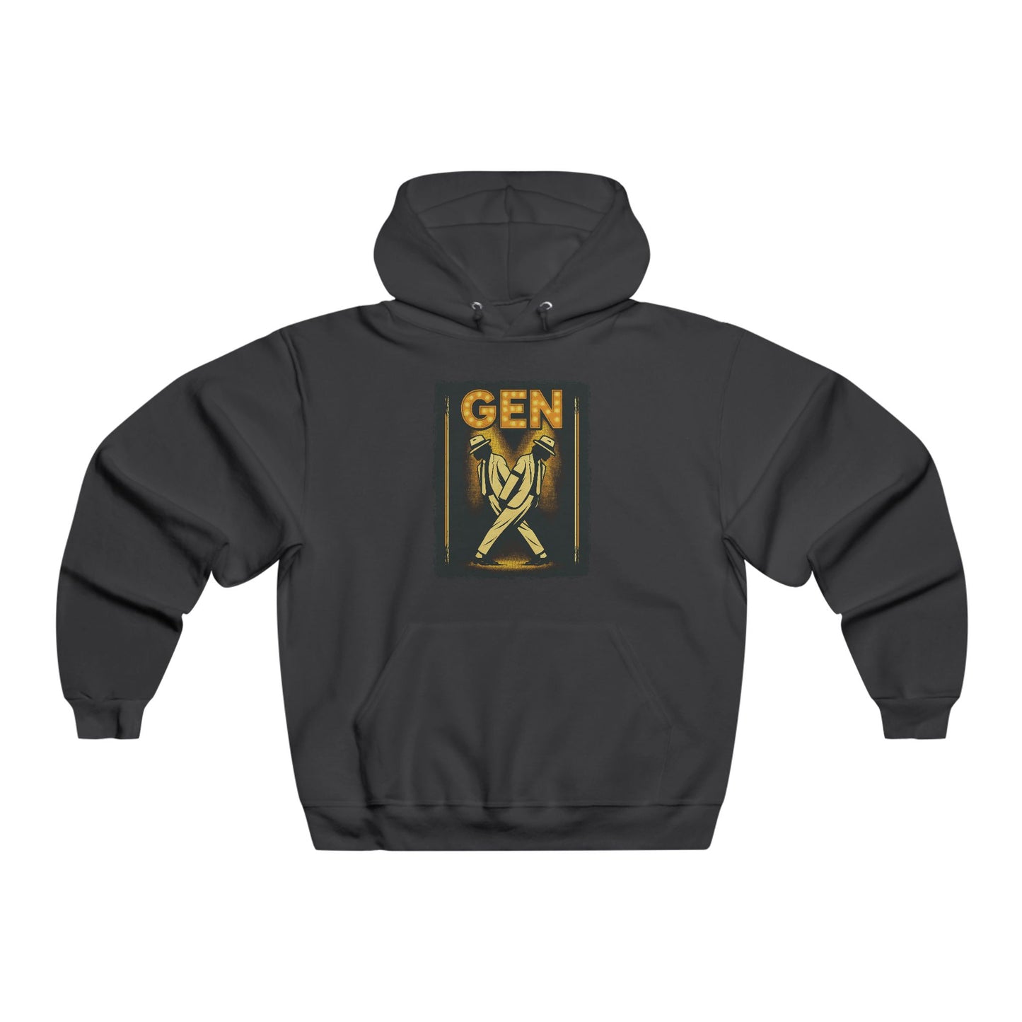 Hooded Sweatshirt 80s Vintage Retro Neon Style Men's NUBLEND®