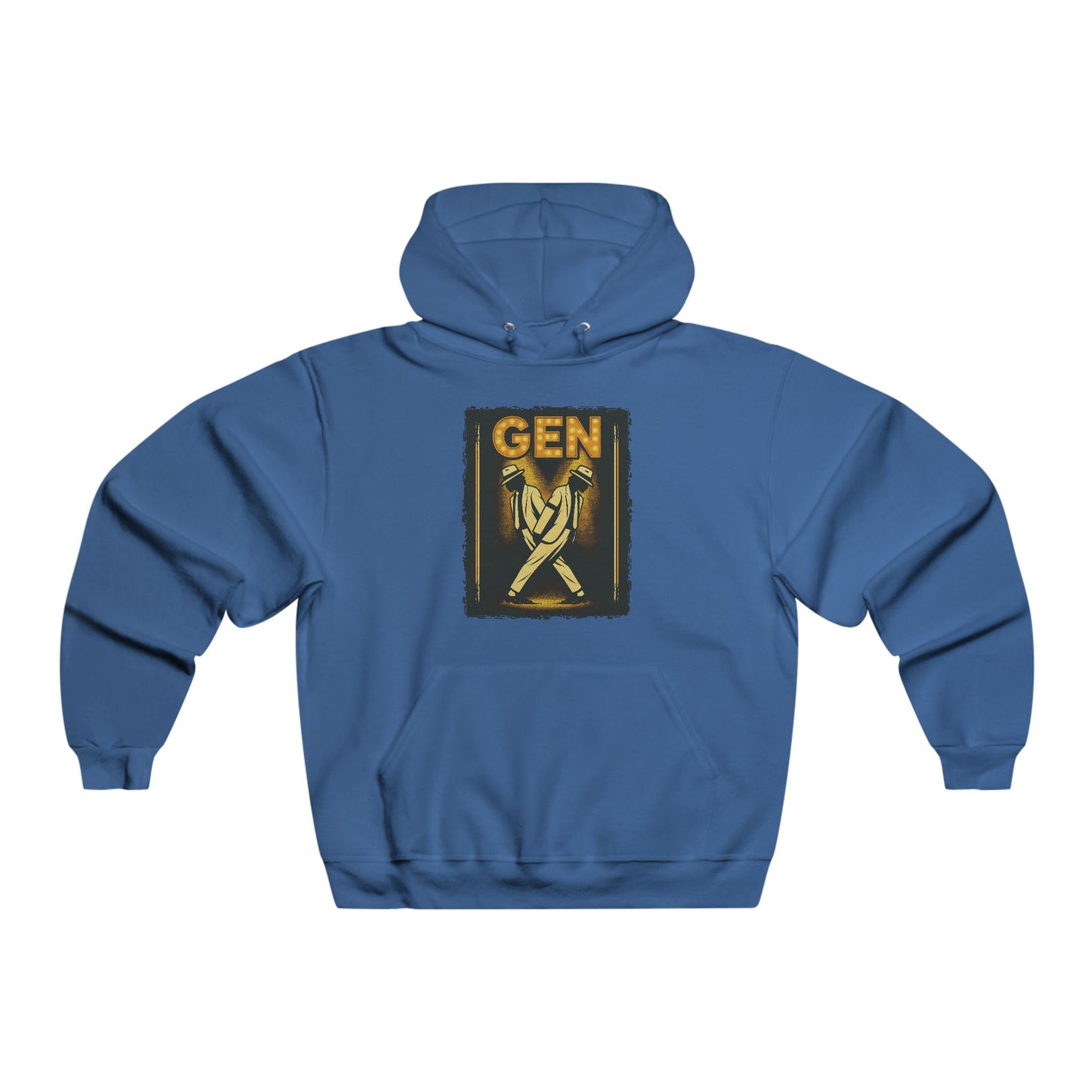 Hooded Sweatshirt 80s Vintage Retro Neon Style Men's NUBLEND®