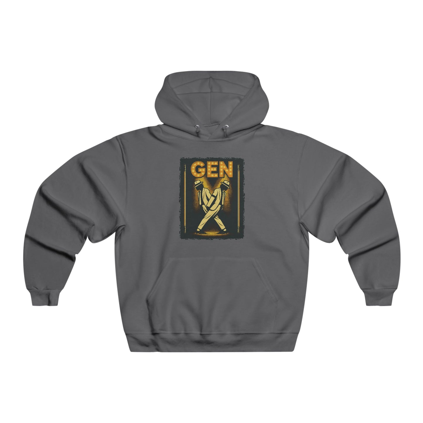 Hooded Sweatshirt 80s Vintage Retro Neon Style Men's NUBLEND®