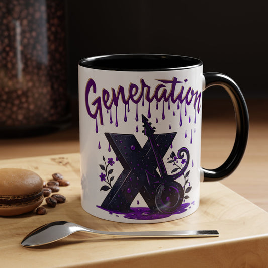 Generation X Accent Coffee Mug - Unique Gift for Coffee Lovers, Nostalgic Mug, Cool Drinkware, Home Decor, Gift for Her/Him